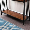 thumbnail image 2 of Maklaine Wood Industrial Console Table in Burnished Oak Finish, 2 of 6