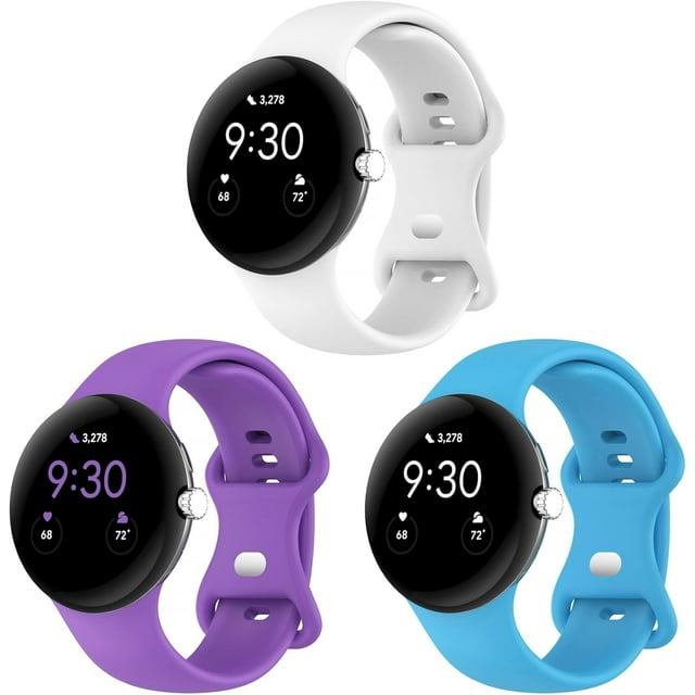 KOMI Band Compatible with Google Pixel Watch 3 41mm/Pixel Watch 2/1, Soft Silicone Sport Watch Bands Replacement Watch Strap Bracelet for Google Pixel Watch Smartwatch Accessories