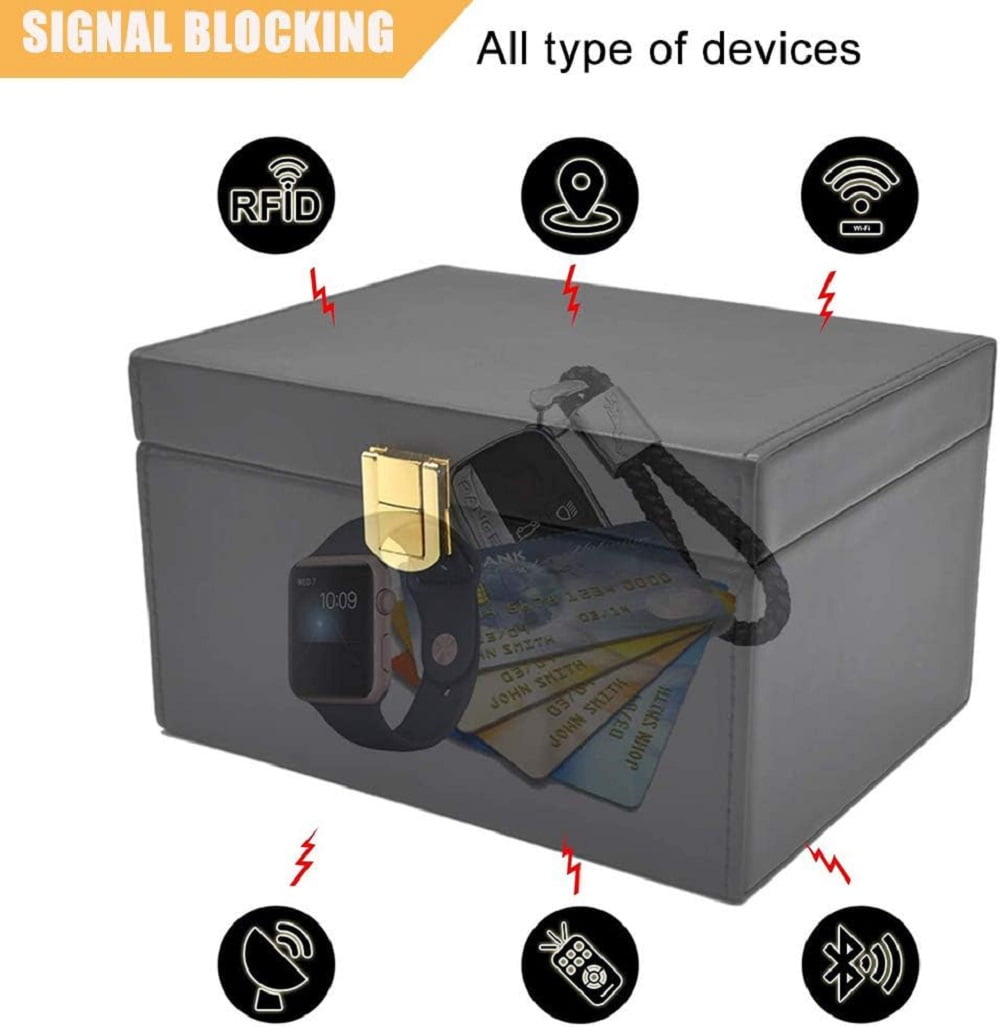 Car Key Box Keyless Go Protection, Car Key Anti-Theft Faraday Box and 2 Pack Faraday Bag,Signal Blocker Bag