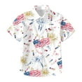 thumbnail image 4 of Gubotare Kid Boys 4th of July Button Down Shirt Hawaiian Shirt Summer Short Sleeve Shirt (Red,Size 5-6 Years), 4 of 4