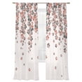 thumbnail image 7 of Spring Floral Sheer Curtains 108 Inch Length 2 Panels Set, Red Gray Cherry Flowers Blossom Beige Voile Window Treatment Semi Sheer Long Curtains Drapes for Bedroom/Living Room/Kitchen 52"x108"x2, 7 of 7