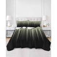 thumbnail image 3 of Sage Green Black Ombre Queen Size Down Alternative Comforter, Lightweight Comforter Quilt Bedding Set with Pillow Shams Modern Abstract Striped Gradient All Seasons Bed Comforter Duvet Insert 90"x96", 3 of 7