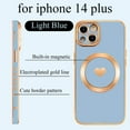 thumbnail image 2 of for iPhone 14 Plus Case Compatible with MagSafe, Luxury Love Heart Soft Phone Case, Full Camera Lens Protection Magnetic Case for iPhone 14 Plus for Women Girls (6.7") - Light Blue, 2 of 14