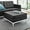 Silver and Black, variant on Modway Loft Tufted Vegan Leather Upholstered Living Room Ottoman in Silver Black