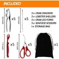 thumbnail image 6 of Seafood Crab Crackers and Tools, 21 Pcs Crab Leg Crackers Tools, Lobster Crackers and Picks Set, Crab Utensils Seafood Tools, Crab Forks Scissors Lobster Shellers, mobzio Nut Cracker Set for Crab Legs, 6 of 8