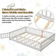 Twin Floor Bed Frame for Toddler, Montessori Floor Bed with Fence and