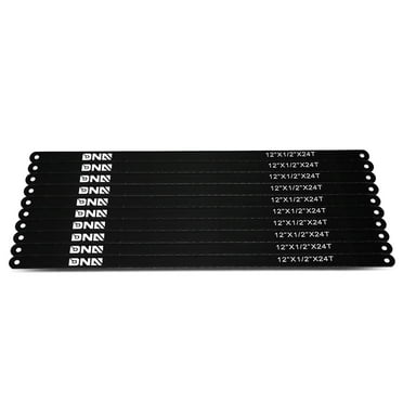 DNA Motoring TOOLS-00108 DNA MOTORING 10 Pcs 12" Long Blade 24 Teeth/Inch Flexible Carbon Steel Hacksaw Blade Wooden Tool Assembly
