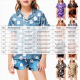 thumbnail image 4 of TOWED22 Halloween Silk Satin Pajamas Set for Girl Cute 2 Piece Graphic Pj Set Button Down Short Sleeve Shirt Shorts Lounge Set,4-5 Y, 4 of 5