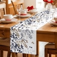 thumbnail image 5 of Grey Brown Leaves Table Runner - 70 Inch Long Summer Botanical Cotton and Linen Blended Dress Scarves Farmhouse Table Runner for Kitchen Dining, Coffee Table, 13" x 70", 5 of 8