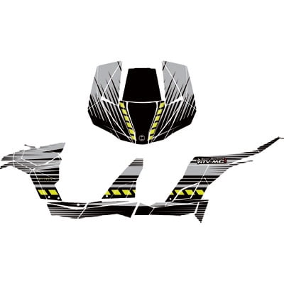 Attack Graphics BRUTE Complete UTV Graphics Kit Grey/Black/Magna Green for Can-Am Maverick X3 Turbo R 2017-2018