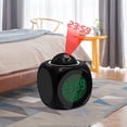 thumbnail image 4 of Reloj despertador de proyección ANGGREK USB 5V negro 5 tipos de música, 4 of 8