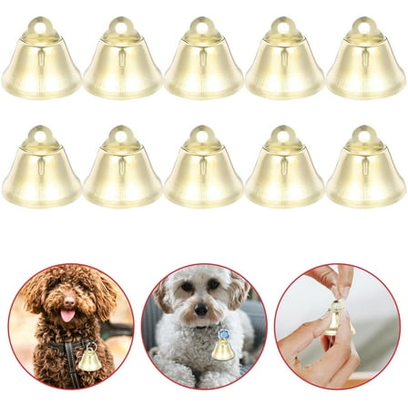 GOOHOCHY 100pcs Golden Mini Jingle Bells for Pets with Copper Metal Bell Sound Ideal for Crafts and