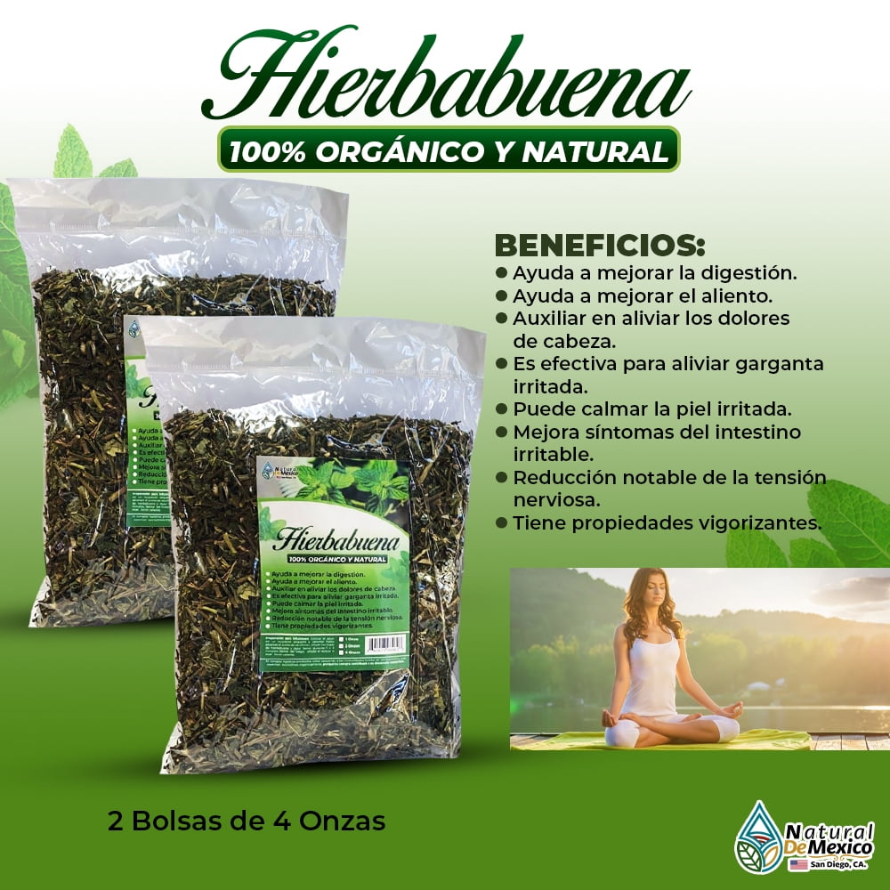 Hierbabuena Herb Tea 8 oz. 227gr. (2/4 oz.) Leaf Tea RAW from México