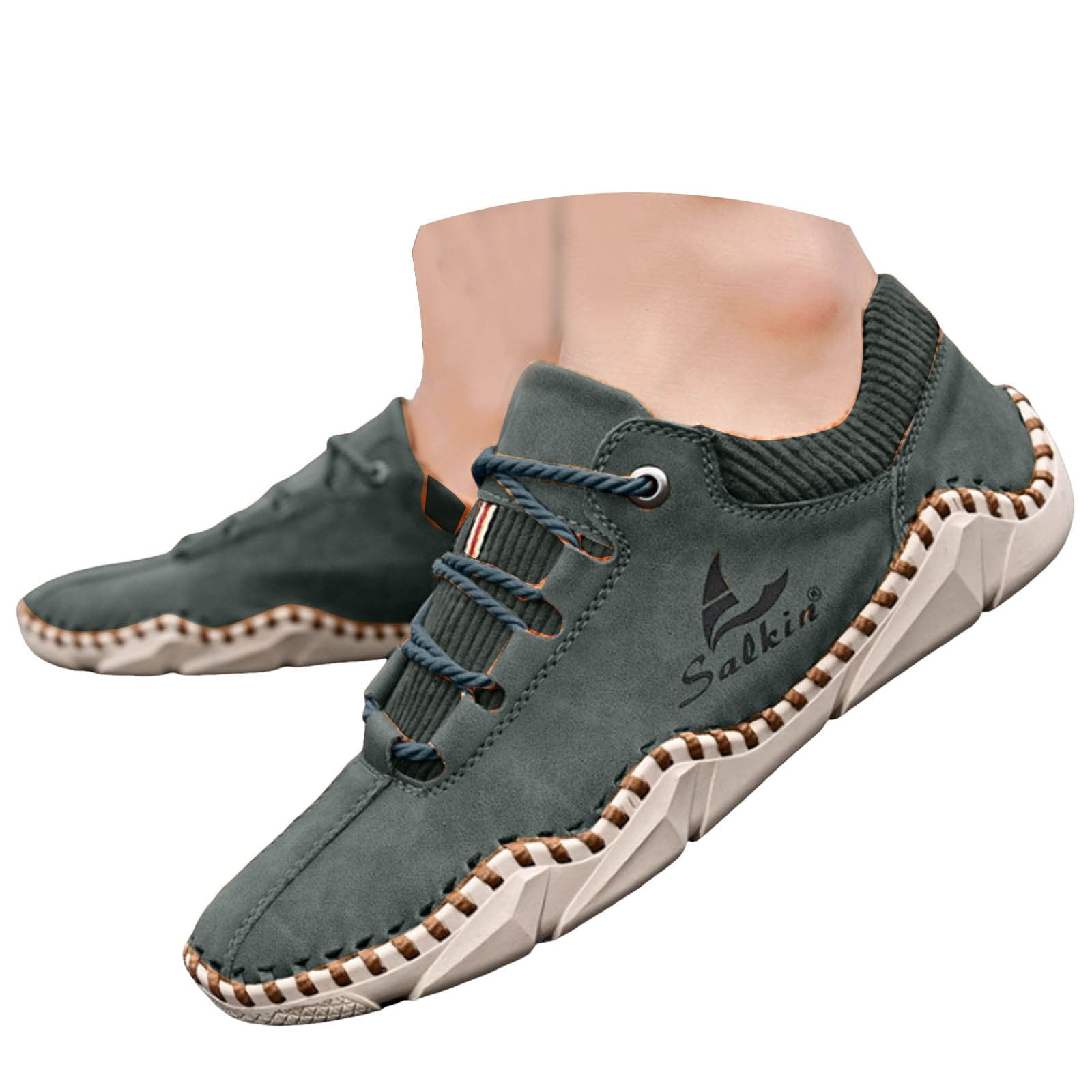 WNVMWI Mens Shoes Green Sneakers Waterproof Boots for Men