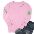 thumbnail image 4 of Lorytime Christmas Sweatshirts Women Santa Claus Print Fleece Shirt Crew Neck Long Sleeve Pullover Loose Tops, 4 of 5