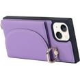 thumbnail image 5 of for iPhone 14 Plus Crossbody Wallet Case with Credit Card Holder,Lanyard Strap,360°Rotating Ring Kickstand,Flip PU Leather Girl's Phone Casas for Women Lady(Purple), 5 of 18