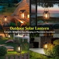 thumbnail image 6 of Solar Hanging Lanterns Outdoor: 2 Pack Metal Solar Hanging Lights with Hook, Bright - Warm Waterproof LED Lanterns for Outside, Solar-Powered Light for Yard Garden Patio Porch Decor, 6 of 8