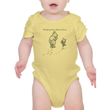 

Pooh Bear Being A Friend Bodysuit Infant -Smartprints Designs 18 Months