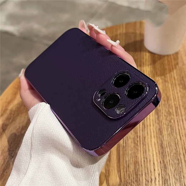 Funda de piel de cordero de lujo para teléfono móvil, cubierta protectora de lente a prueba de golpes para iPhone 14, 13, 12, 11 Pro Max, 13Pro, 14 Plus Fivean unisex