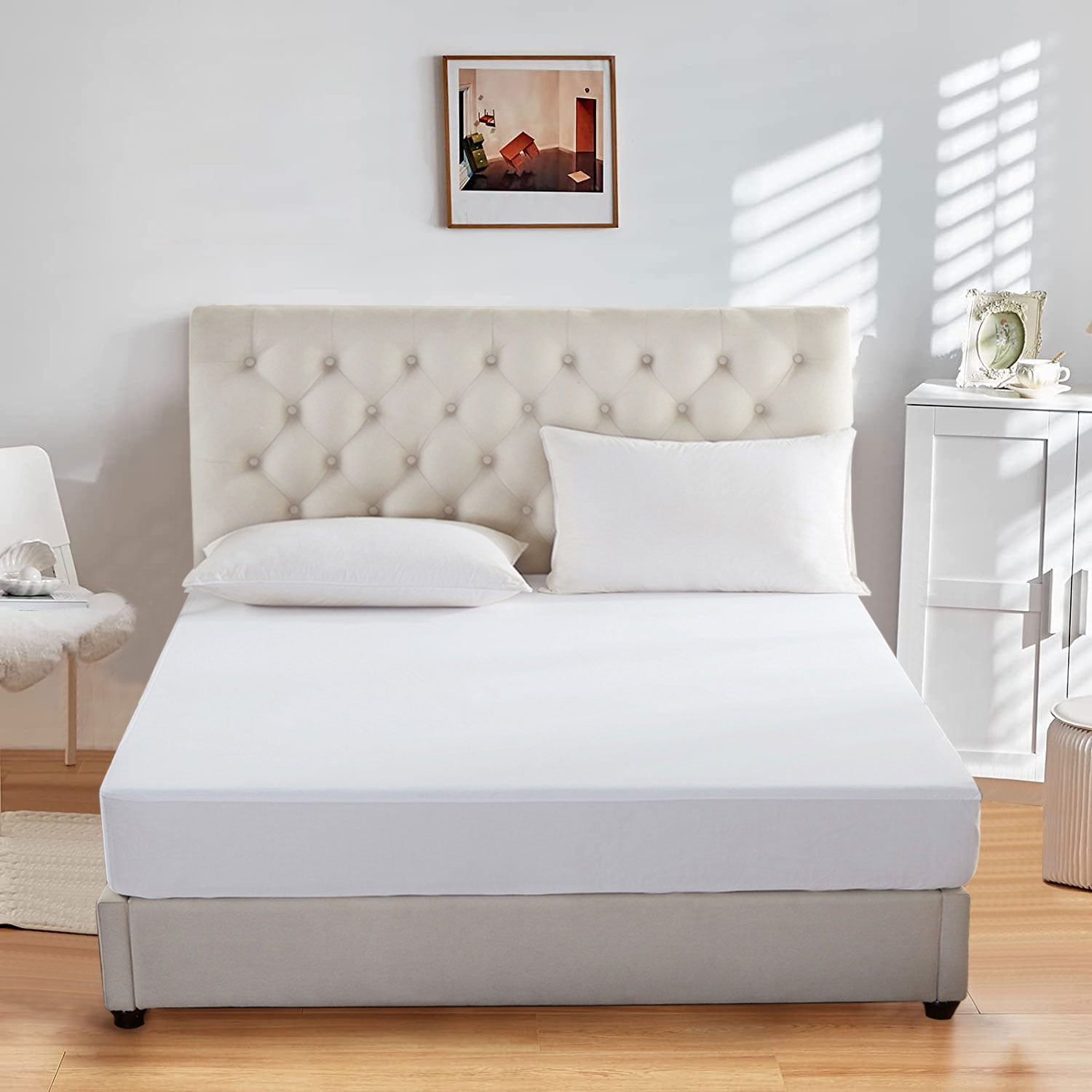 JML Waterproof Mattress Cover Twin Size, Soft Fitted Mattress Protector