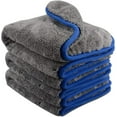 thumbnail image 3 of Applicable to jfqm Car Wash Microfiber Towel Super Absorption Car Cleaning Drying Cloth Hemming Towels Detailing Care Rags (Color : Gray 3pcs), 3 of 7