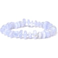 thumbnail image 2 of Natural Blue Lace Agate 4-7mm Nugget Chips Shape Smooth Cut Beads Stretchable Bracelet for Men & Women., 2 of 5