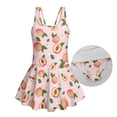 thumbnail image 3 of FOR U DESIGNS Girls One Piece Swimsuit with Skirt Sleeveless Tank Bathing Suit Swimwear with Short Bathing Suit for Kids, Peach, 3 of 7
