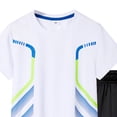 thumbnail image 5 of Xudanell Teen Boy Summer Outfit 3T-14 Summer Sport T-Shirt Shorts Set Print Clothing Sets Tracksuit (White, 13-14 Years), 5 of 5