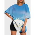 thumbnail image 3 of T-shirt round neck Cartoon Role Pattern loose short sleeve JW874, 3 of 5