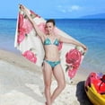 thumbnail image 7 of Dreamtimes Beautiful Pink Flower Beach Towel Quick Dry Absorbent Bath Towels Sandproof Lightweight Towel for Gym Yoga Sports Swimming 31x71in, 7 of 7