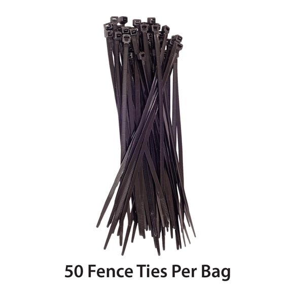 Screenguard Black Plastic 7.75in Cable Ties, 50 Pack