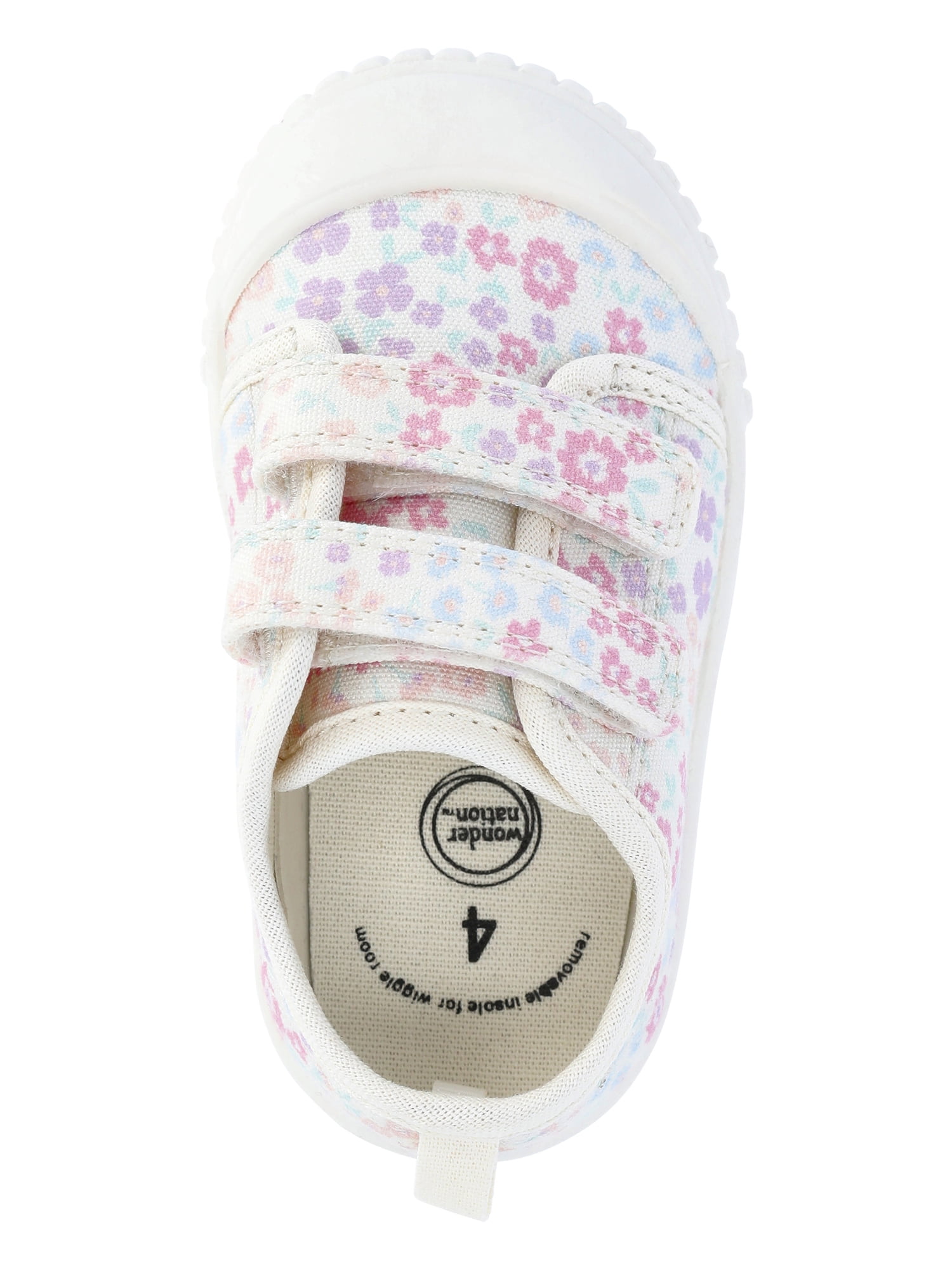 Wonder Nation Baby Girls Two Strap Bump Toe Sneakers