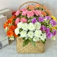 thumbnail image 4 of Mdesiwst 10 Head Artificial Carnation Flower with Stem Home Office Table Centerpiece Wedding Faux Flower Branch Floral Arrangement Decoration, 4 of 7