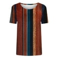thumbnail image 4 of Ounisa Stripe T Shirts for Women Summer Short Sleeve Crewneck Casual Cute Graphic Basic Tees Tops, 4 of 4