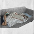 thumbnail image 6 of Retro Soft Flannel Fleece Throw Blanket, Ornate Ship Floating on Classic Greek Style Ocean Waves Faded Sun, Cozy Plush for Indoor and Outdoor Use, 50" x 70", Pale Blue Redwood Umber, by Ambesonne, 6 of 6