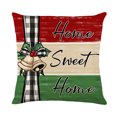 thumbnail image 3 of Queilt 4 Pieces Red Green 45x45cm Merry Christmas Pillowcase, Linen Winter Pillowcase Set, Christmas Pillowcase, Cartoon Snowman Elk Pattern Home Decor, 3 of 5