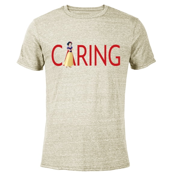Disney Princess Snow White Caring - Short Sleeve Blended T-Shirt for Adults - Customized-Yellow