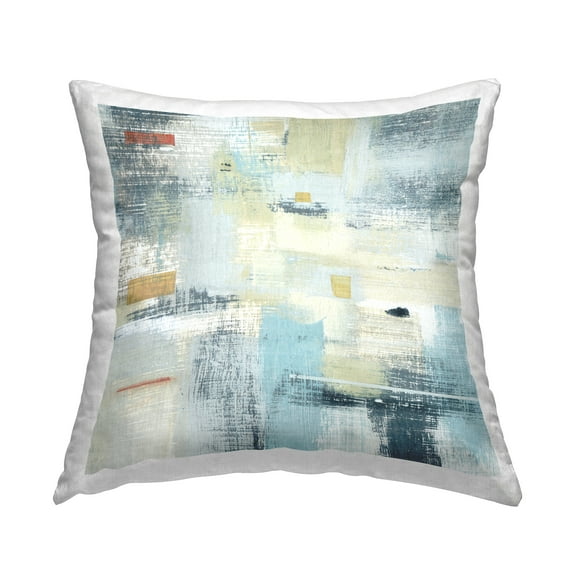 Stupell Industries Woven Paint Stroke Abstraction Beige Paint Blend Blue,18 x 7 x 18 Decorative Pillows