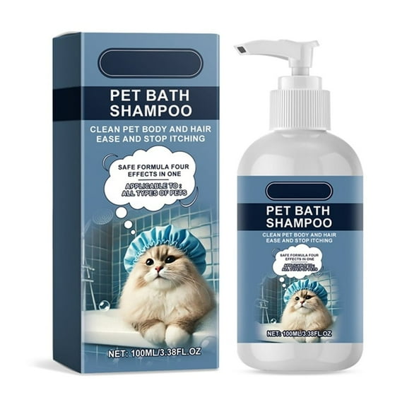 Cat Shampoo for Dry Itchy Skin, Odor Eliminator & Moisturizing Pet Wash, Gentle pH-Balanced Formula with Natural Extracts, Safe for Long & Short Hair Cats, Deep Cleansing & Fresh Scent, 250ml