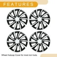 thumbnail image 6 of Unique Bargains 4Pcs R14/ 14 Inch Universal Wheel Rim Hub Cover Wheel Hub Caps Black Silver Tone, 6 of 8
