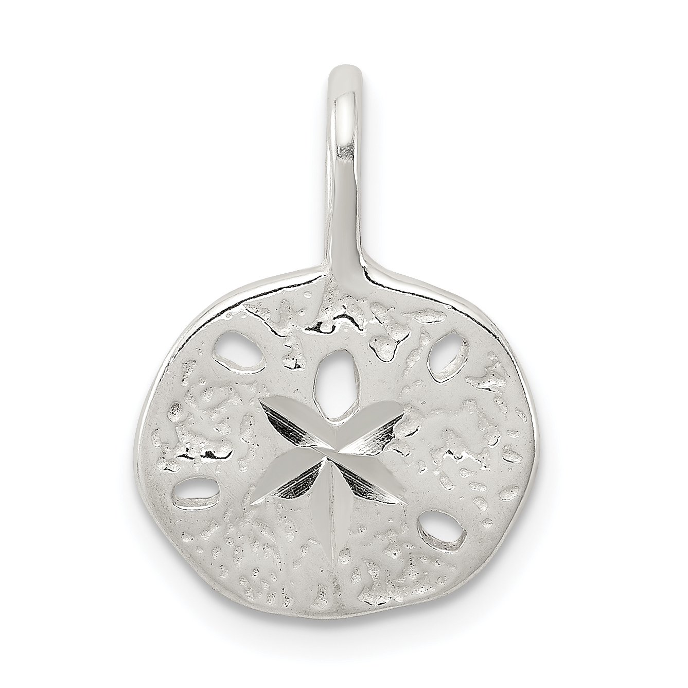 18 925 Sterling Silver Sea Star Sand Dollar Charm Pendant Necklace