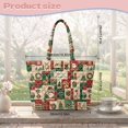 thumbnail image 7 of HUIACONG Vintage Christmas Patchwork Quilted Shoulder Tote Bag, Large Capacity Reinforced Stitching Handbag for Holiday Shopping, Travel, Daily Use with Roomy Inner Compartment, 7 of 7