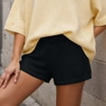 thumbnail image 2 of Micro Shorts for Women 2026 Summer Elastic High Waist Knitted Wide Leg Casual Shorts Loungewear, 2 of 5