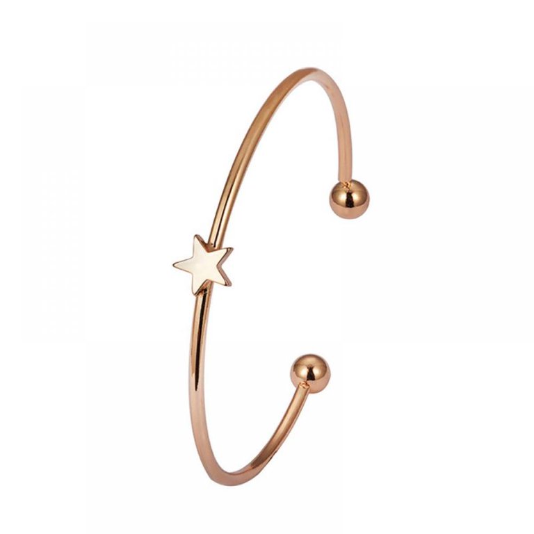 WOMAN'S GOLDEN STEEL BRACELET WITH MOON, HEART LUCKLE AND STAR