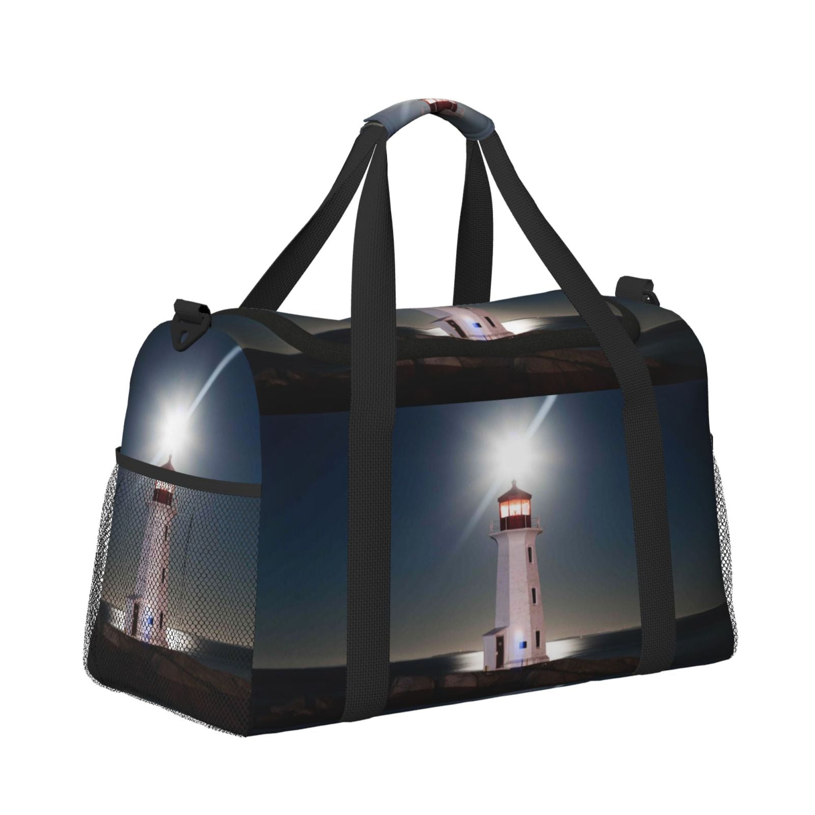 Fuzoiu Peggy's Cove Lighthouse Print Travel Duffle Bag,Carry On Tote Bags,Duffel Bag,Sport Gym Bag, Hospital Bag for Labor and Delivery, Overnight Bag,Luggage Bag