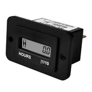Jayron Rectangular LCD Digital Hour Meter AC 86-230V Resettable No Battery Required,for Small Engine Quad Bike