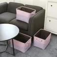 thumbnail image 3 of 3-Pack Large Storage Basket Set  Trunk Organizer  Clothes Toys Bin  15 x 10 x 10 Inches  Big Rectangular Canvas Fabric Collapsible, 3 of 7