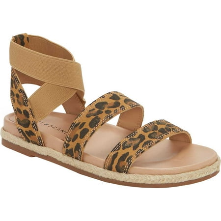 

Women s Lucky Brand Dilane Strappy Ankle Strap Sandal Natural Distressed Leopard Nubuck/Elastic