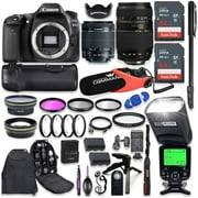 Canon EOS 80D DSLR Camera with EF-S 18-55mm f/3.5-5.6 is STM   Tamron 70-300mm AF Lens, Battery Grip with Advanced Professional Photo & Travel Bundle