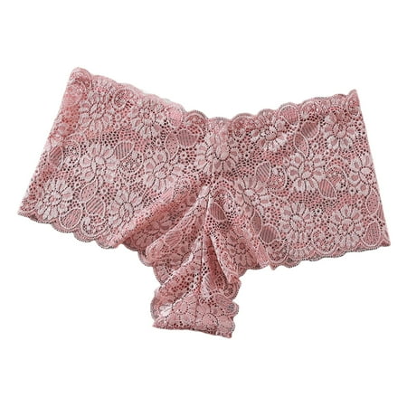 

HEVIRGO Women Underpants Breathable Lace Soft Solid Color No Constraint Quick-drying See-through Plus Size Flower Embroidery Lady Briefs Women Clothing